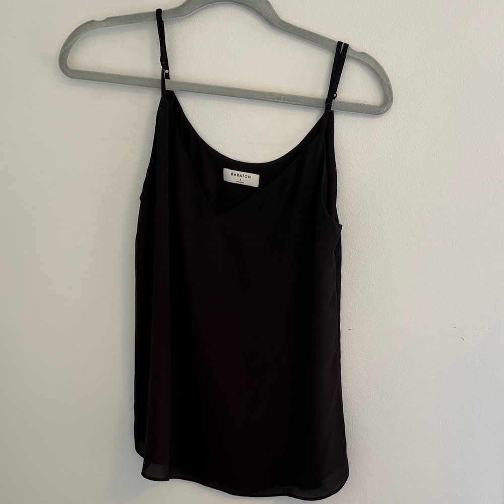 Babaton Black Silk-Feel Adjustable Strap Cami